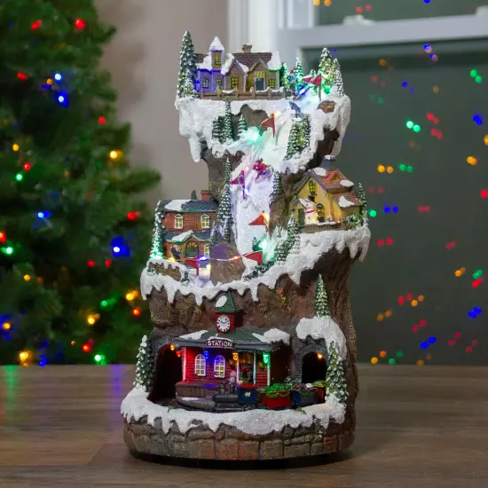 Northlight 15" LED lighted and Animated Christmas Scene with Music Brown {3}