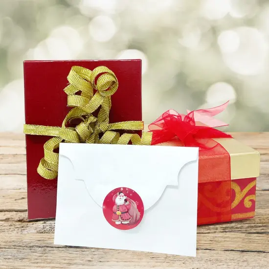 Wrapables Christmas Stickers Label Roll, Holiday Stickers for Sealing Cards, Envelopes, Gift Boxes, Festive Party Favors (500 pcs) Snowmen {9}