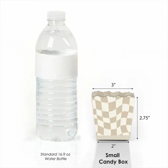 Big Dot of Happiness Tan Checkered Party - Party Mini Favor Boxes - Treat Candy Boxes - Set of 12 {4}