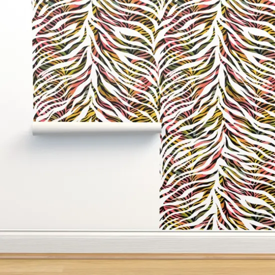 Pre-Pasted Wallpaper 2FT Wide Abstract Animal Print Safari Pop Art Custom Pre-pasted Wallpaper by Spoonflower {2}