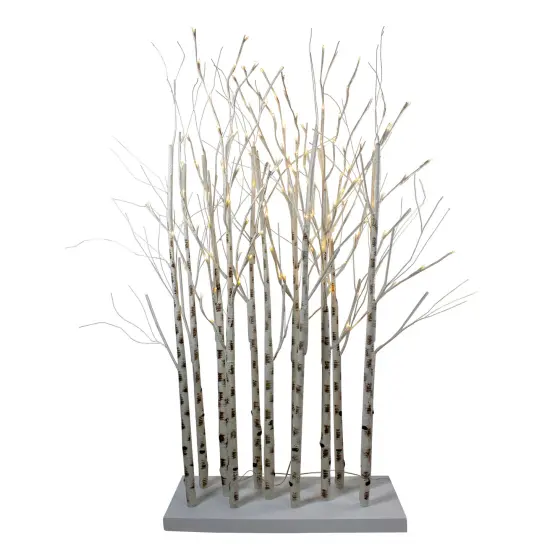 Northlight LED Lighted White Birch Twig Tree Cluster Christmas Decoration - 4' {1}