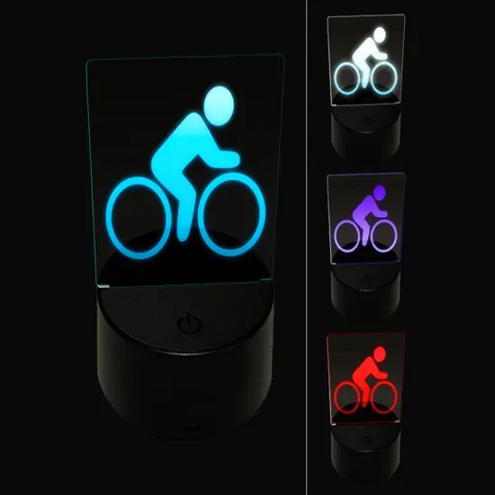 Biking Cycling Bicycle Bike Icon 3D Illusion LED Night Light Sign Nightstand Desk Lamp {1}