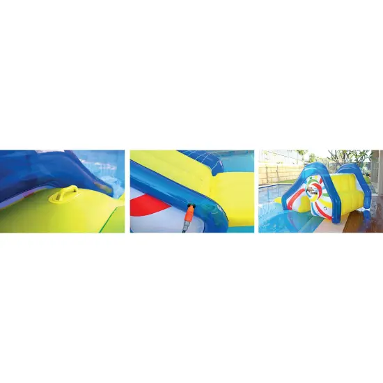 Northlight Yellow and Blue Pool Side Slide With an Attached Sprayer, 98-Inches {4}