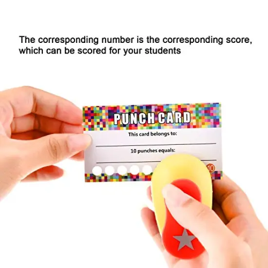 320 Pieces Punch Cards, Incentive Loyalty Reward Card Student Awards Loyalty Cards for Business, Classroom, Kids Behavior, Students, Teachers, 3.5 x 2 Inch, 4 Styles() {5}