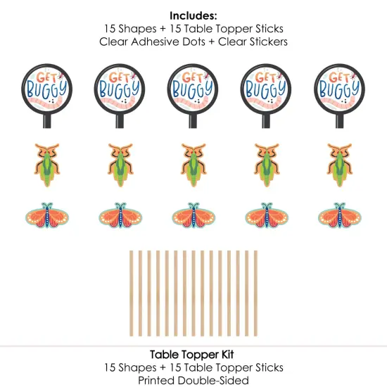 Big Dot of Happiness Buggin' Out - Bugs Birthday Party Centerpiece Sticks - Table Toppers - Set of 15 {7}