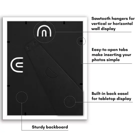 Americanflat Gallery Wall Picture Frames - Set of 12 - Picture Frame Set for Wall Collage - Plexiglass Cover - Hanging Hardware - Includes Easel {5}