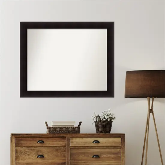 Portico Espresso Non-Beveled Custom Framed Bathroom Vanity Wall Mirror {1}