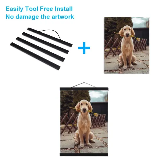 16x24 Magnetic Poster Frame Black, 16x20 Lightweight Wooden Picture Frame Hanger with Strong Magnet for Hanging Poster, Map, Photos, Paper Print, Oil Painting and Canvas Print Artwork, Easy to Install {6}