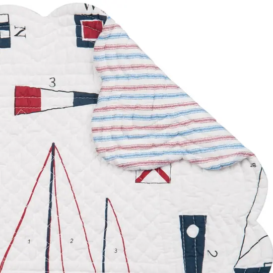 Windward Port Sail Boat Nautical Cotton Quilted Reversible Patriotic Placemats Set of 6, 13" x 19" {3}