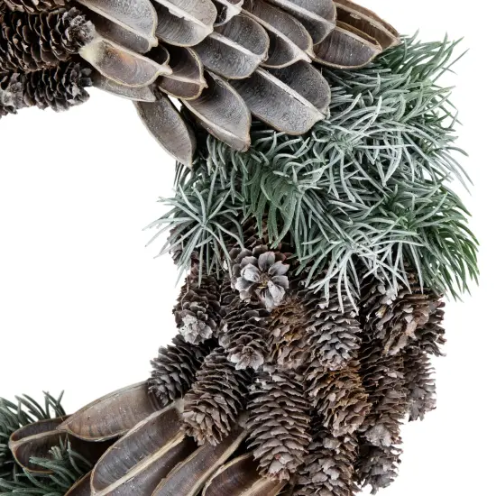 Northlight Brown and Green Pine Needle and Pine Cone Artificial Christmas Wreath, 13.5-Inch, Unlit {4}