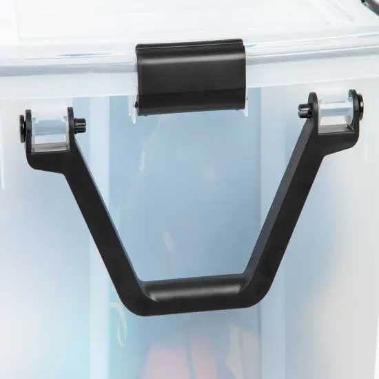 IRIS USA WEATHERPRO Airtight Plastic Storage Bin with Seal Lid, Secure Latching Buckles and 2 Rear Wheels {6}