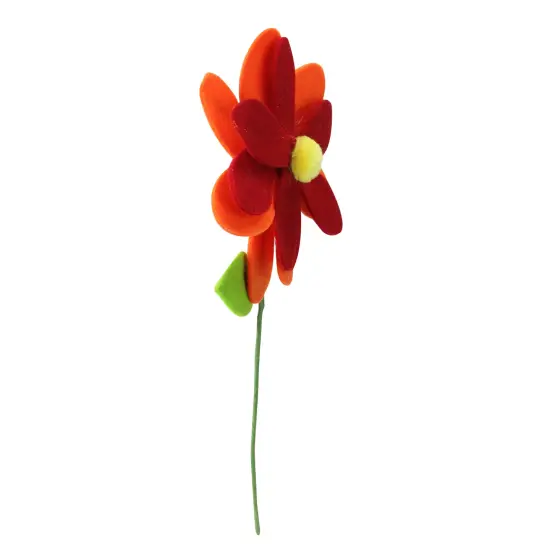 Raz 16&rdquo; Red and Orange Rounded Flower Christmas Spray {3}