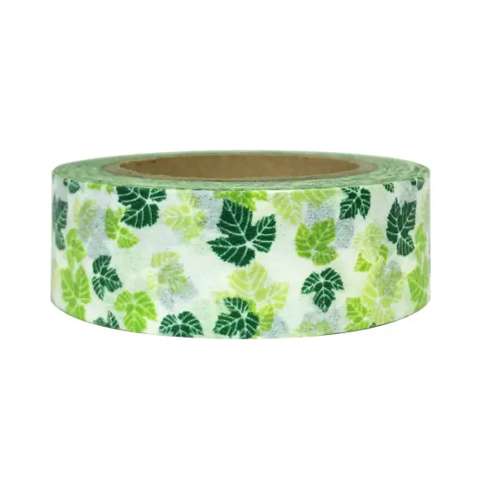Wrapables&reg; Colorful Washi Masking Tape Green Maple Leaves {1}