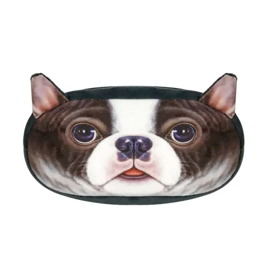 Wrapables Dog Face Zippered Pencil Case (Set of 2) Chihuahua Bulldog {5}