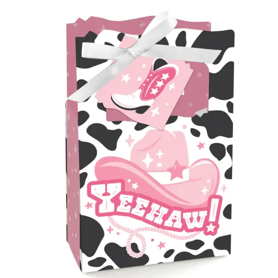 Big Dot of Happiness Rodeo Cowgirl - Pink Western Party Favor Boxes - Set of 12 {1}