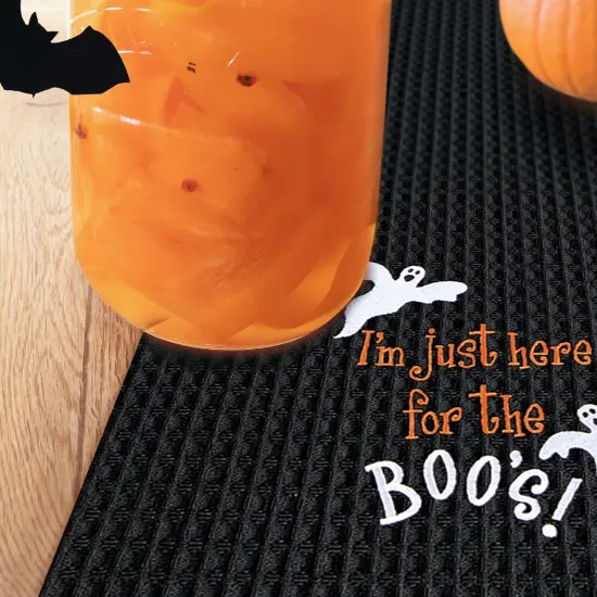 I'm Just Here For Boo's Halloween Cotton Waffle Weave Kitchen Towel Decor Decoration {5}