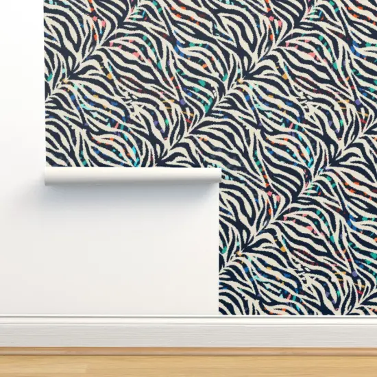 Peel & Stick Wallpaper 2FT Wide Abstract Animal Print Modern Kitsch Safari Custom Removable Wallpaper by Spoonflower {2}