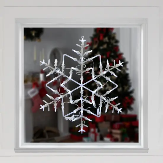 Northlight 18" White LED Lighted Snowflake Christmas Window Silhouette {4}