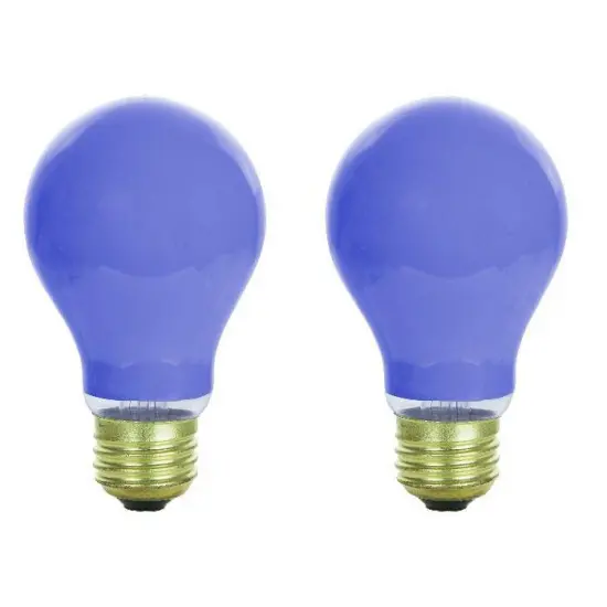 2Pk - Sunlite 25w A19 120v E26 Medium Base Ceramic Blue Colored Light Bulb {1}