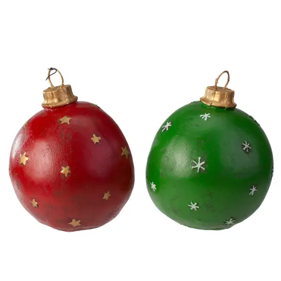 Northlight LED Lighted Winter Scene Christmas Ornament Decorations - 5.75" - Multi - Set of 2 Red {4}