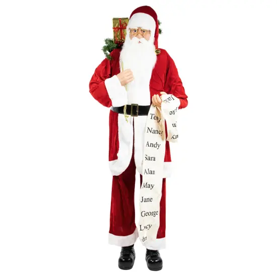 Northlight 72" Red and White Santa Claus with Naughty or Nice List Christmas Figure {1}