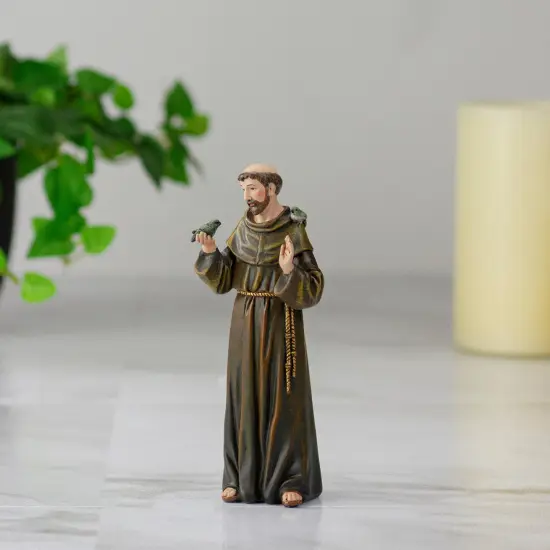 Roman Joseph's Studio St. Francis with Birds Figure - 6.25" Brown {3}