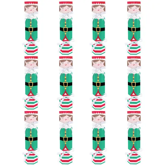 Big Dot of Happiness Elf Squad - No Snap Kids Elf Christmas and Birthday Party Table Favors - DIY Cracker Boxes - Set of 12 {6}