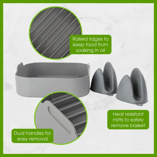 7Penn 6.5QT Air Fryer Accessories - Square Air Fryer Silicone Liner with Gloves {6}