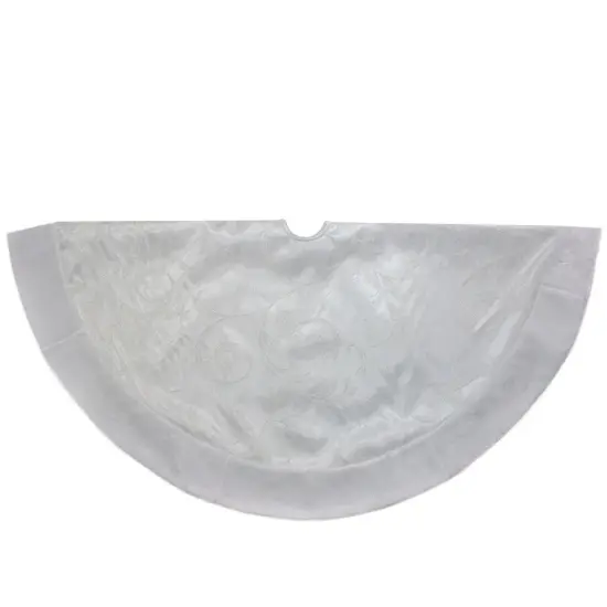 Northlight 48-Inch White Sheer Organza With Faux Fur Trim Christmas Tree Skirt {1}