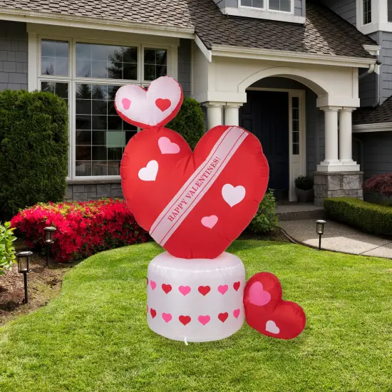 Northlight LED Lighted Inflatable Valentine's Day Rotating Heart Outdoor Decoration - 5' Red {3}
