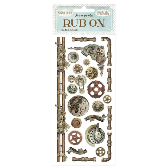 Stamperia Rub-On 4"X8.5"-Songs Of The Sea Mechanisms And Pipes {1}