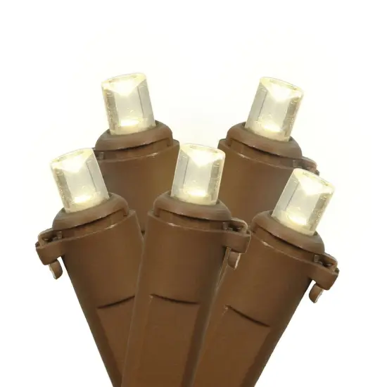 150 Warm White Wide Angle Net LED Lights 2Ft. x8Ft. Brown Wire Christmas set {1}