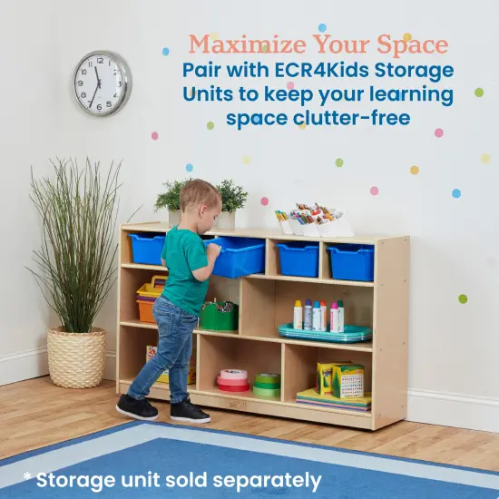 Scoop Front Storage Bins, Multipurpose Organization, 5-Pack Blue {5}