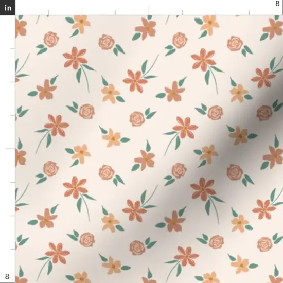 Various Fabrics by the Yard or Fat Quarter Pink Flowers Floral Summer Small Scale Ditsy Mini Ditzy Boho Custom Printed Fabric by Spoonflower {4}