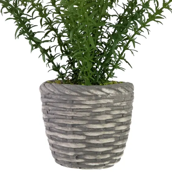Northlight Real Touch™ Artificial Thyme Plant in Gray Ceramic Pot - 15" Green {5}