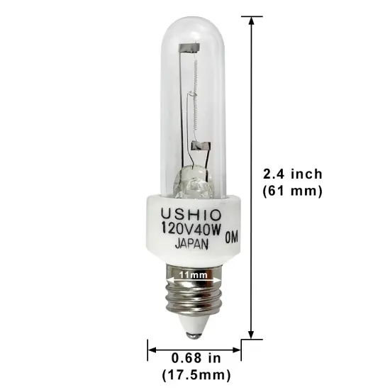 USHIO JCV120V-40WGSN/E11/INC 40w E11 base Krypton Halogen Lamp {2}