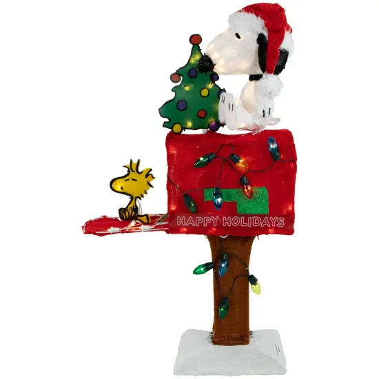 Northlight LED Lighted Peanuts Snoopy on Mailbox Outdoor Christmas Decoration - 32" - Clear Lights Multi {4}