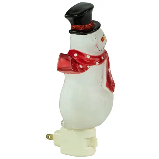 Northlight Snowman Wearing Red Scarf Christmas Night Light - 6.75" White {5}