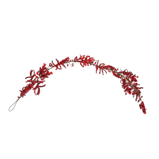 Northlight 6' x 8" Burgundy Red Berry Artificial Christmas Garland- Unlit {1}