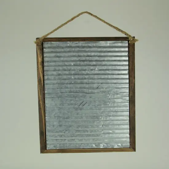 Wood Framed Rustic Metal Seasons Greetings Wall Hanging {4}