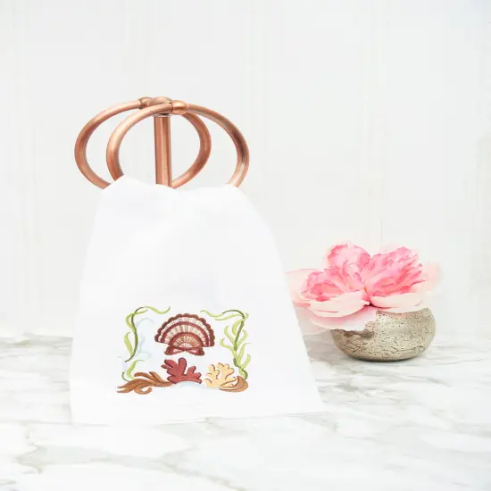 Scallop Shell Woven Kitchen Towel {3}