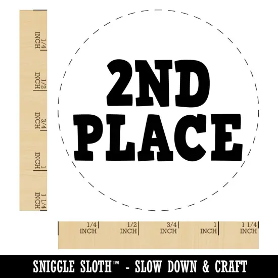 Second 2nd Place Fun Text Rubber Stamp for Stamping Crafting Planners {1}
