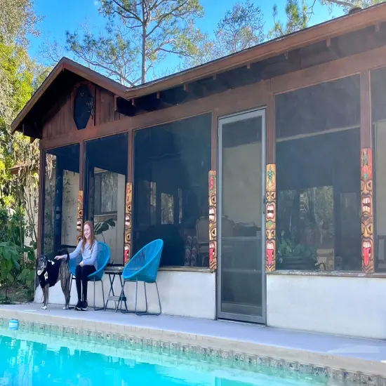 Set of 5 Double Tiki Mask Totem Wall Decor Hand Carved Tribal Sculpture 40 Inch {7}