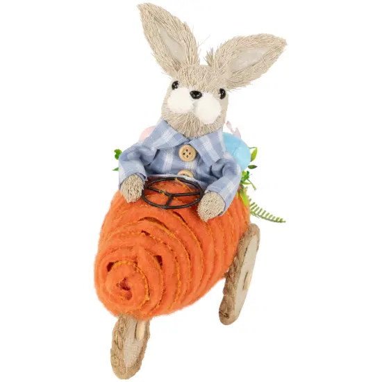 Northlight Boy Bunny with Carrot Car Easter Decoration - 13" Orange {1}