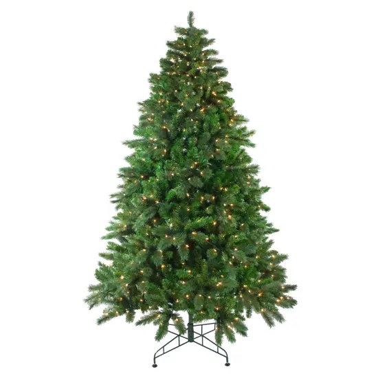 Northlight 7.5' Pre-Lit Medium Mixed Scotch Pine Artificial Christmas Tree - Clear Lights Green {3}
