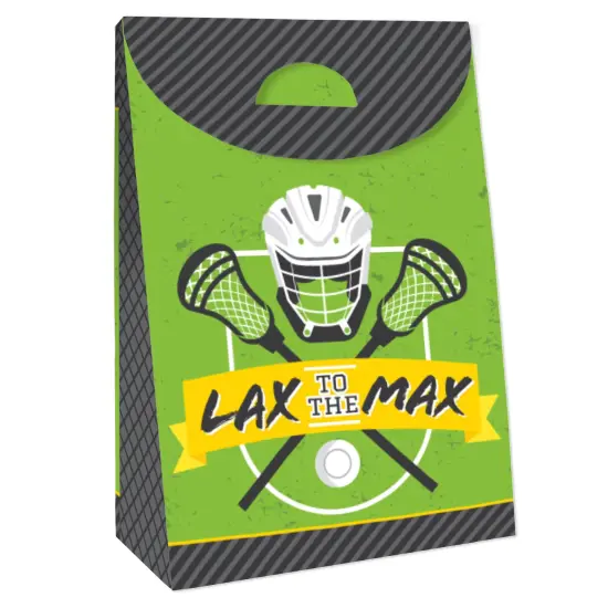 Big Dot of Happiness Lax to the Max Lacrosse Gift Favor Bags Party Goodie Boxes Set of 12 {4}
