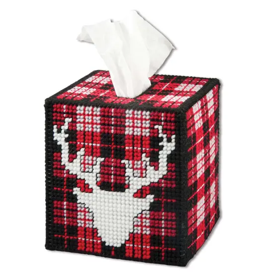 HerrschnersWinter Lodge Tissue Box Cover Plastic Canvas Kit Multicolor {1}