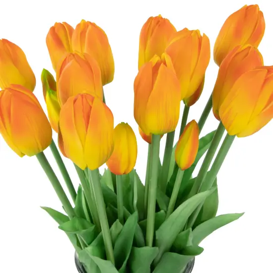 Northlight Real Touch&trade; Orange and Yellow Artificial Tulip Floral Bundles, Set of 6 - 18" {4}