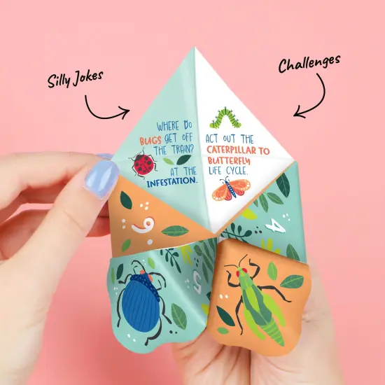 Big Dot of Happiness Buggin' Out - Bugs Birthday Party Cootie Catcher Game - Jokes and Dares Fortune Tellers - Set of 12 {4}