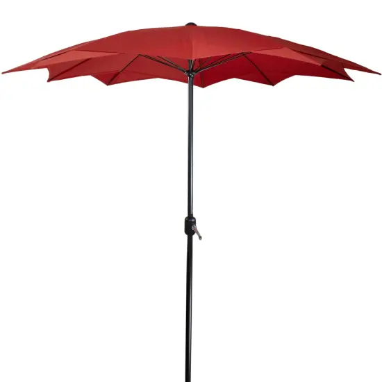 Northlight 8.85ft Outdoor Patio Lotus Umbrella with Hand Crank, Terracotta Orange {5}